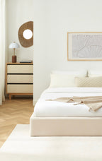 Ivy - Lit Coffre - Tissu Beige