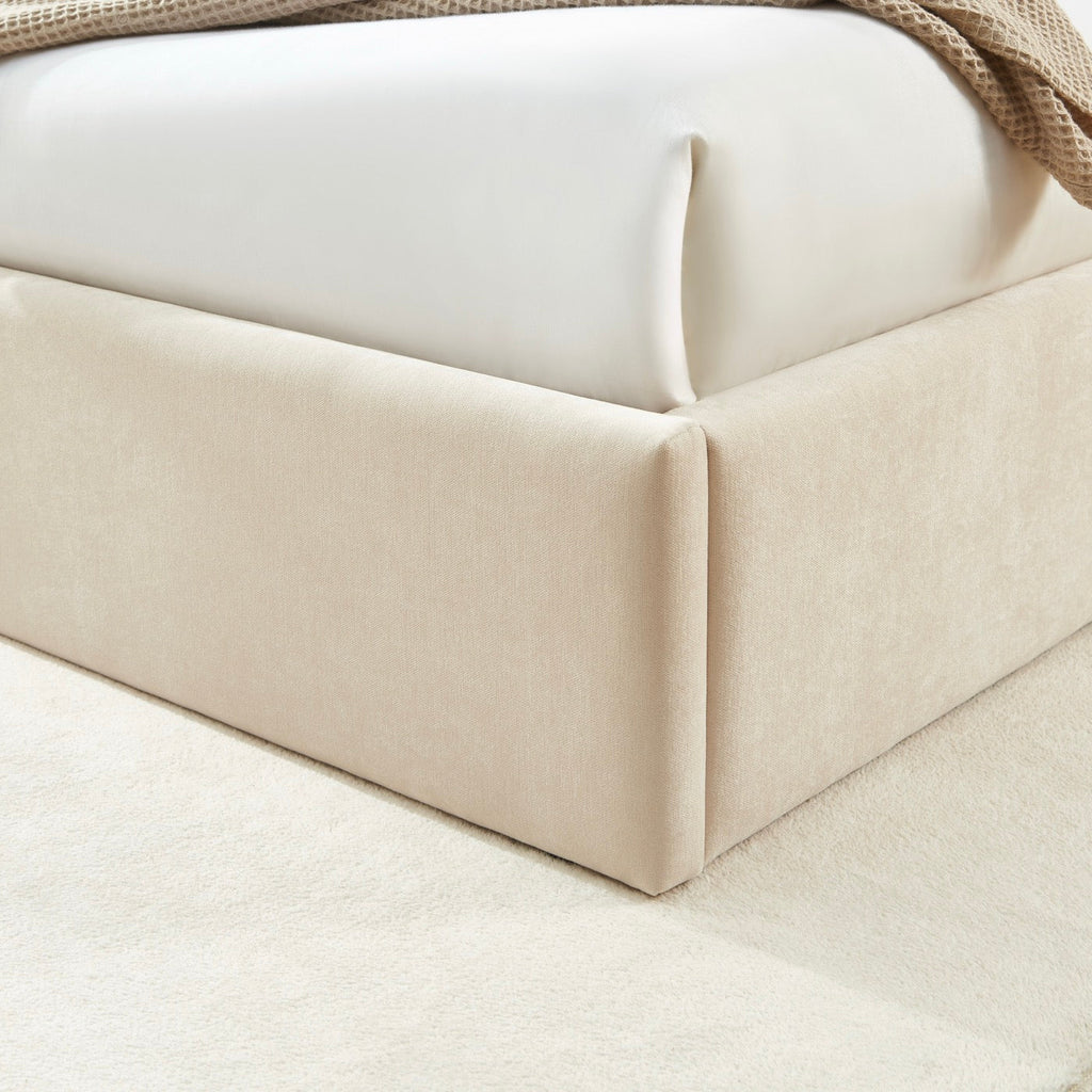 Ivy - Lit Coffre - Tissu Beige