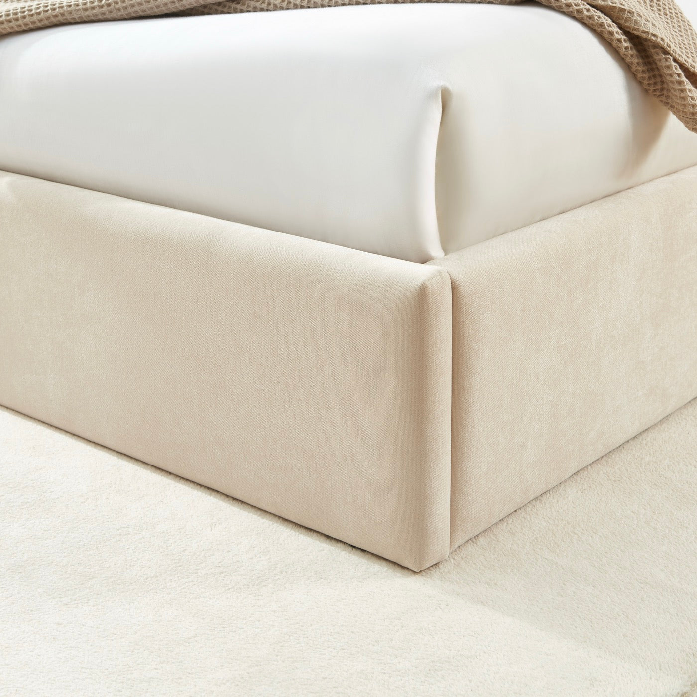 Ivy - Lit Coffre - Tissu Beige