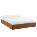Ivy - Lit Coffre - Tissu Marron