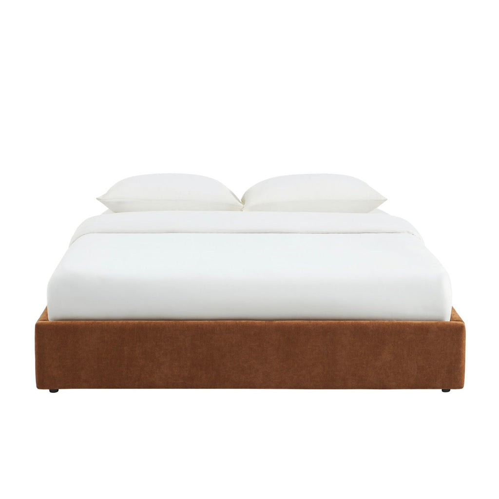 Ivy - Lit Coffre - Tissu Marron