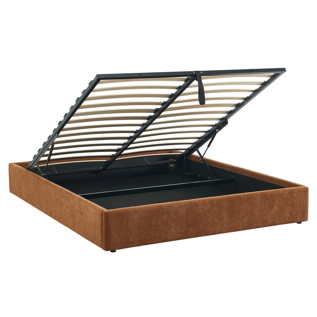 Ivy - Lit Coffre - Tissu Marron