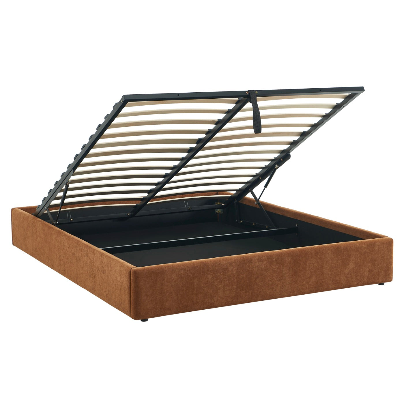 Ivy - Lit Coffre - Tissu Marron
