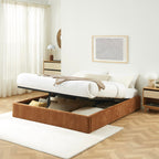 Ivy - Lit Coffre - Tissu Marron