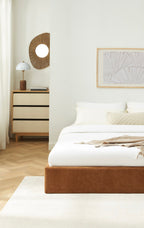 Ivy - Lit Coffre - Tissu Marron