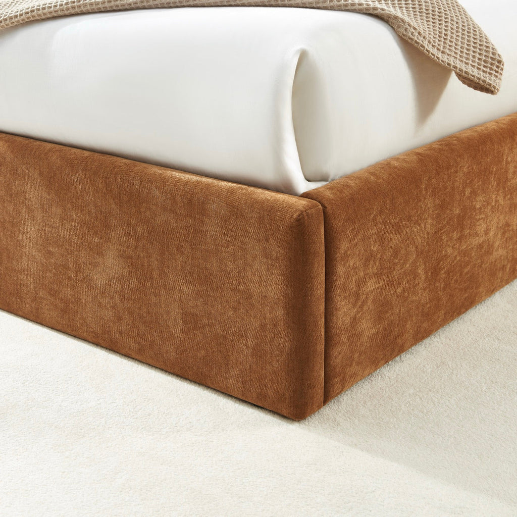 Ivy - Lit Coffre - Tissu Marron