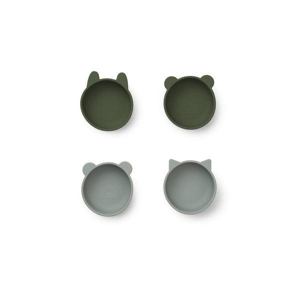 Bol En Silicone Mignon - Lot De 4 Iggy - Hunter Green Mix