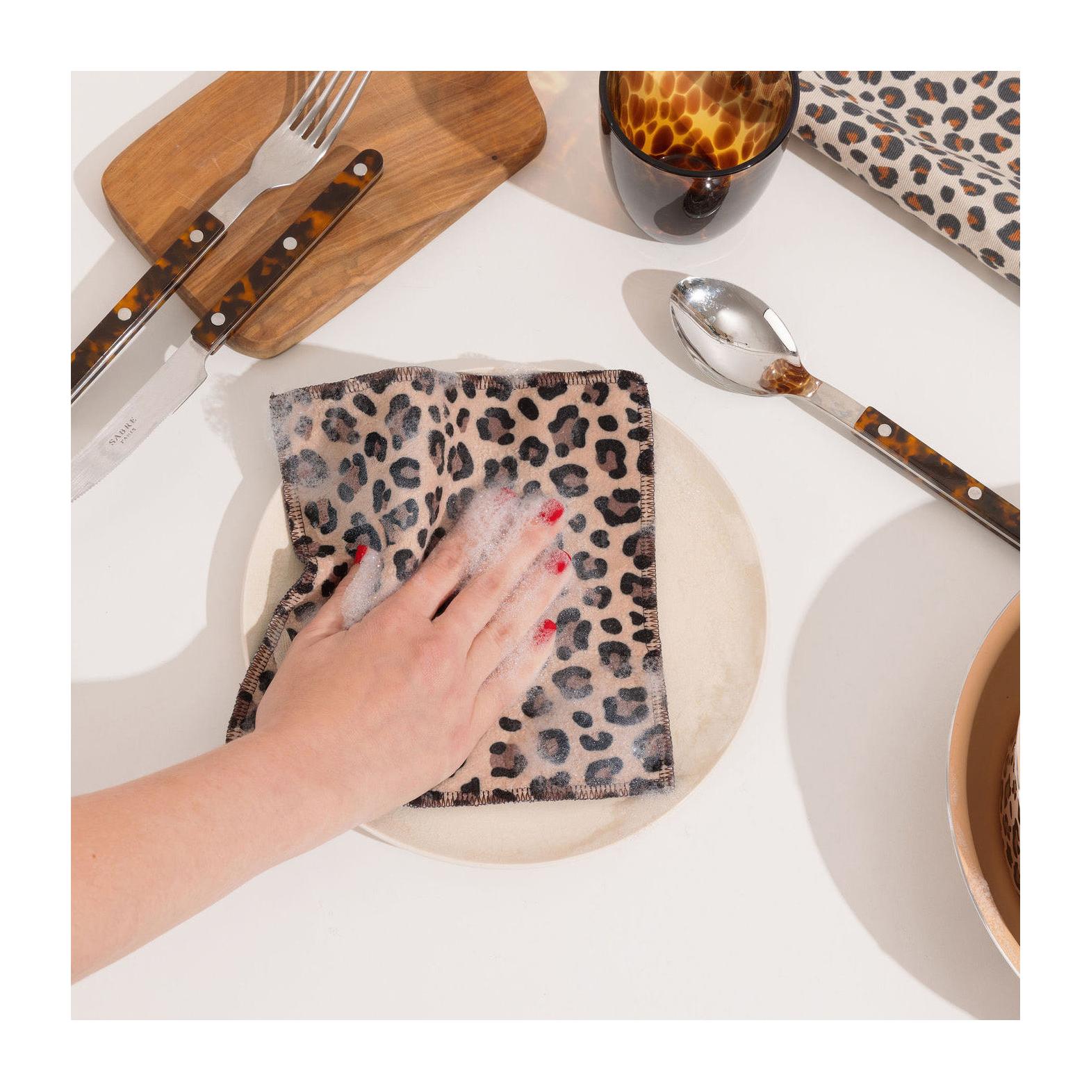 New - Duo D'Éponges Plates Léopard