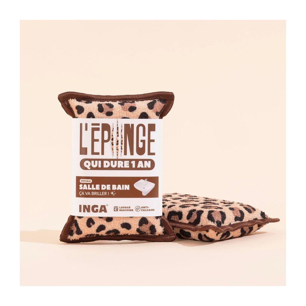 New - Duo D'Éponges Salle De Bain Léopard
