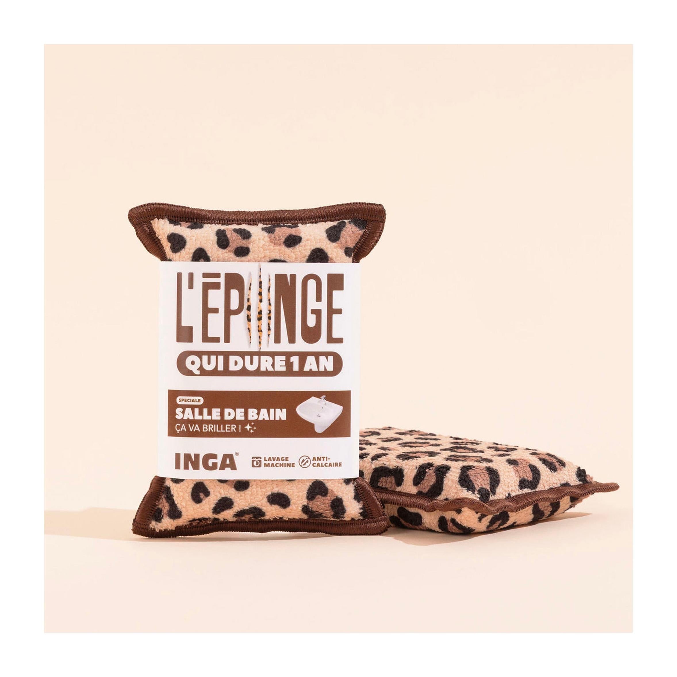 New - Duo D'Éponges Salle De Bain Léopard