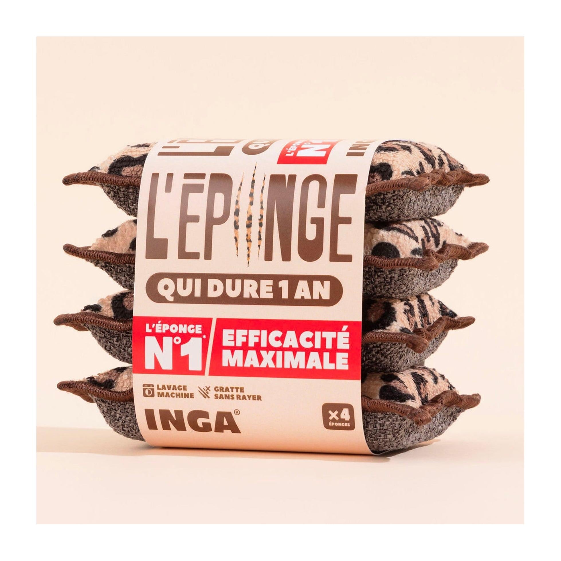 New - Éponges Lavables 4 Léopard