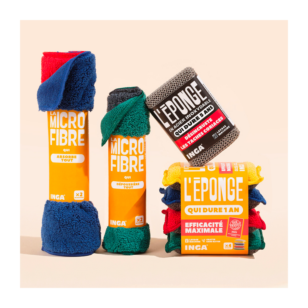 Pack Couleurs - Éponges, Éponge Acier Et Microfibres