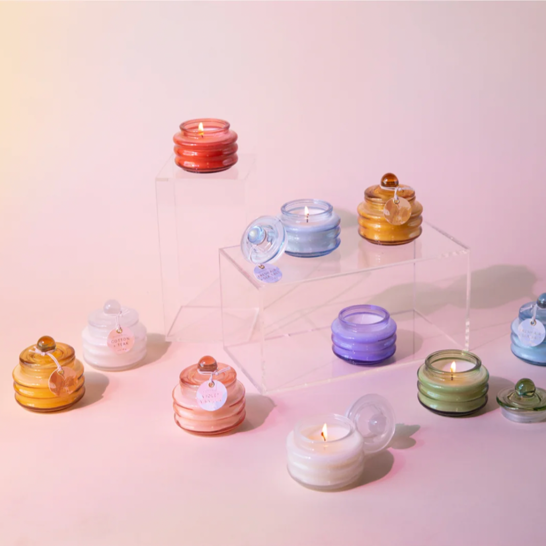 Collection bougie bonbon colorées Inside