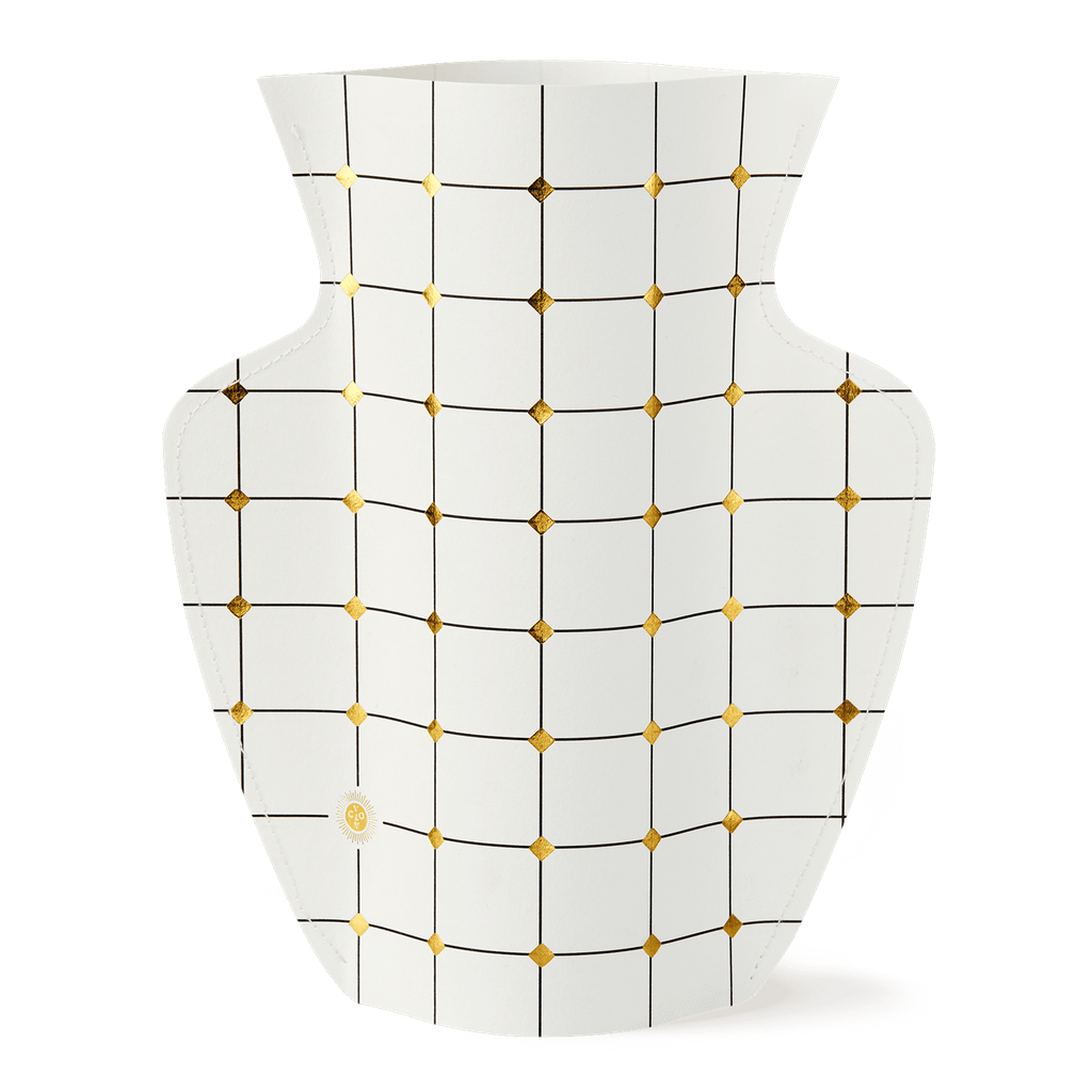Paper vase blanc et doré inside déco 