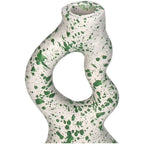 Bougeoir vert et blanc moucheté inside déco 