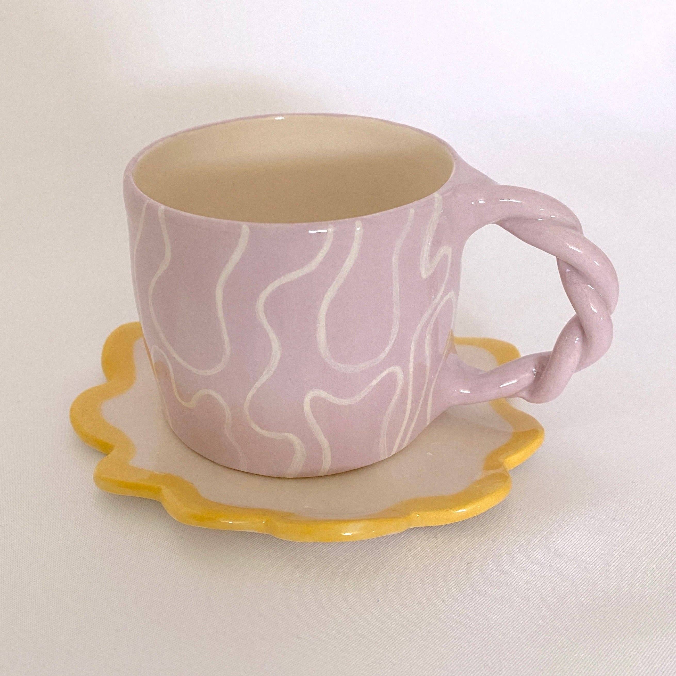 Tasse à expresso violette anse torsadée Inside déco 