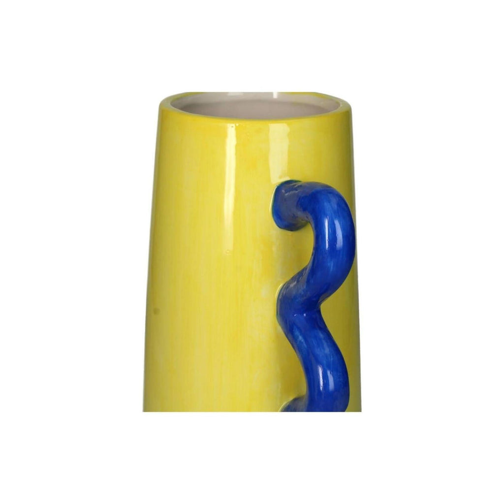 Vase jaune anses bleu inside déco 