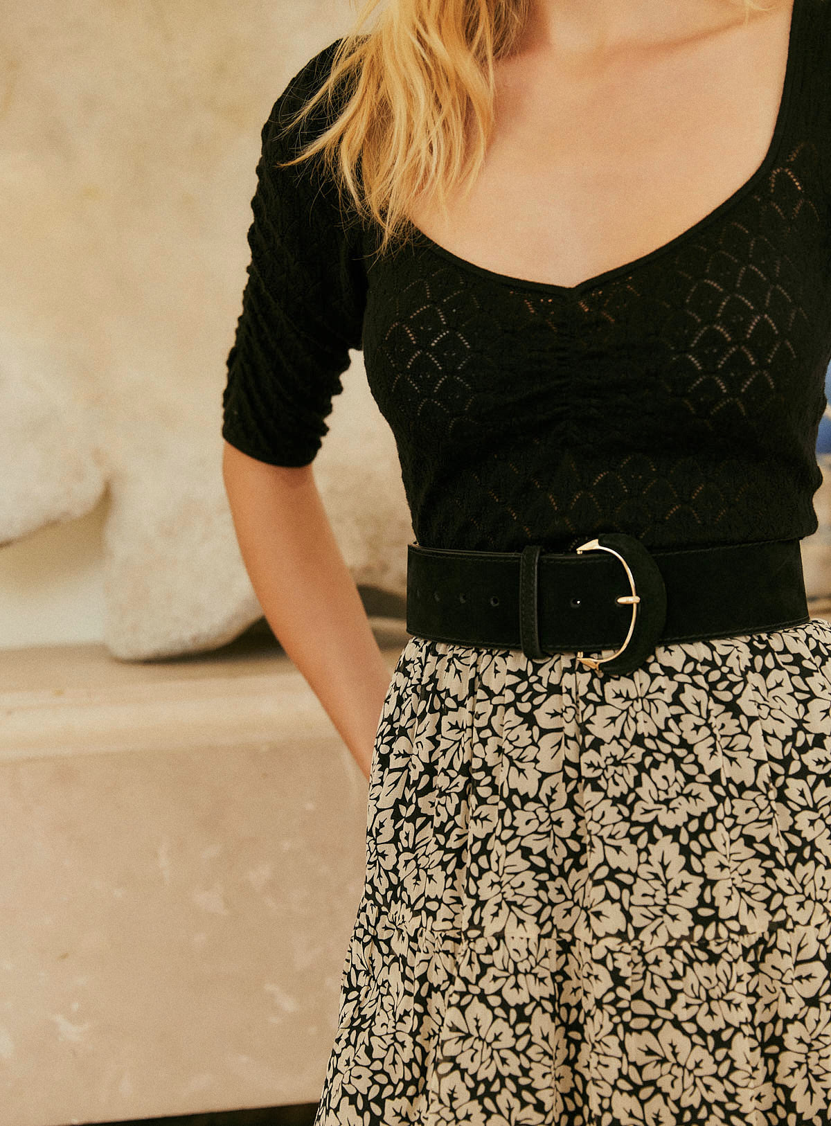 CEINTURE VELOURS NOIR ISIS PETITE MENDIGOTE