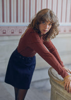 Marie Sixtine - Pull Merinos Ajoure Tia - Spicy