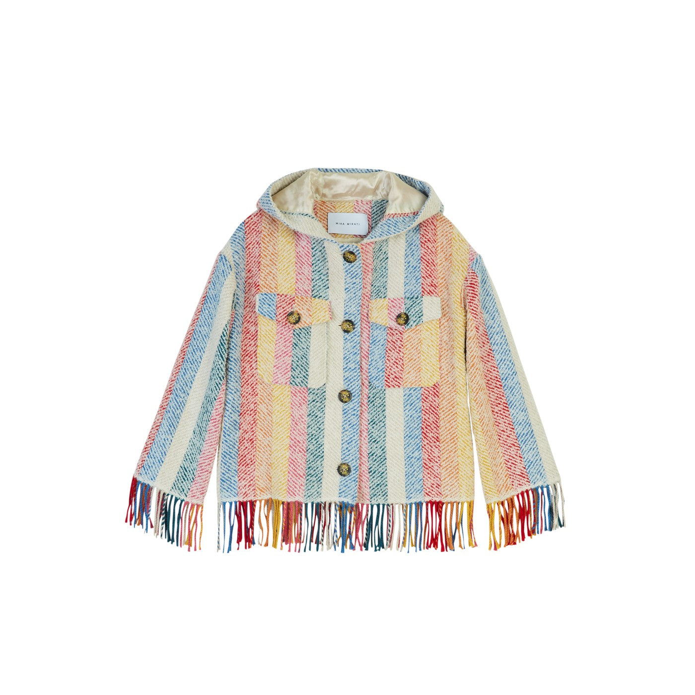 Veste Stripe Blanket Fringe Hooded