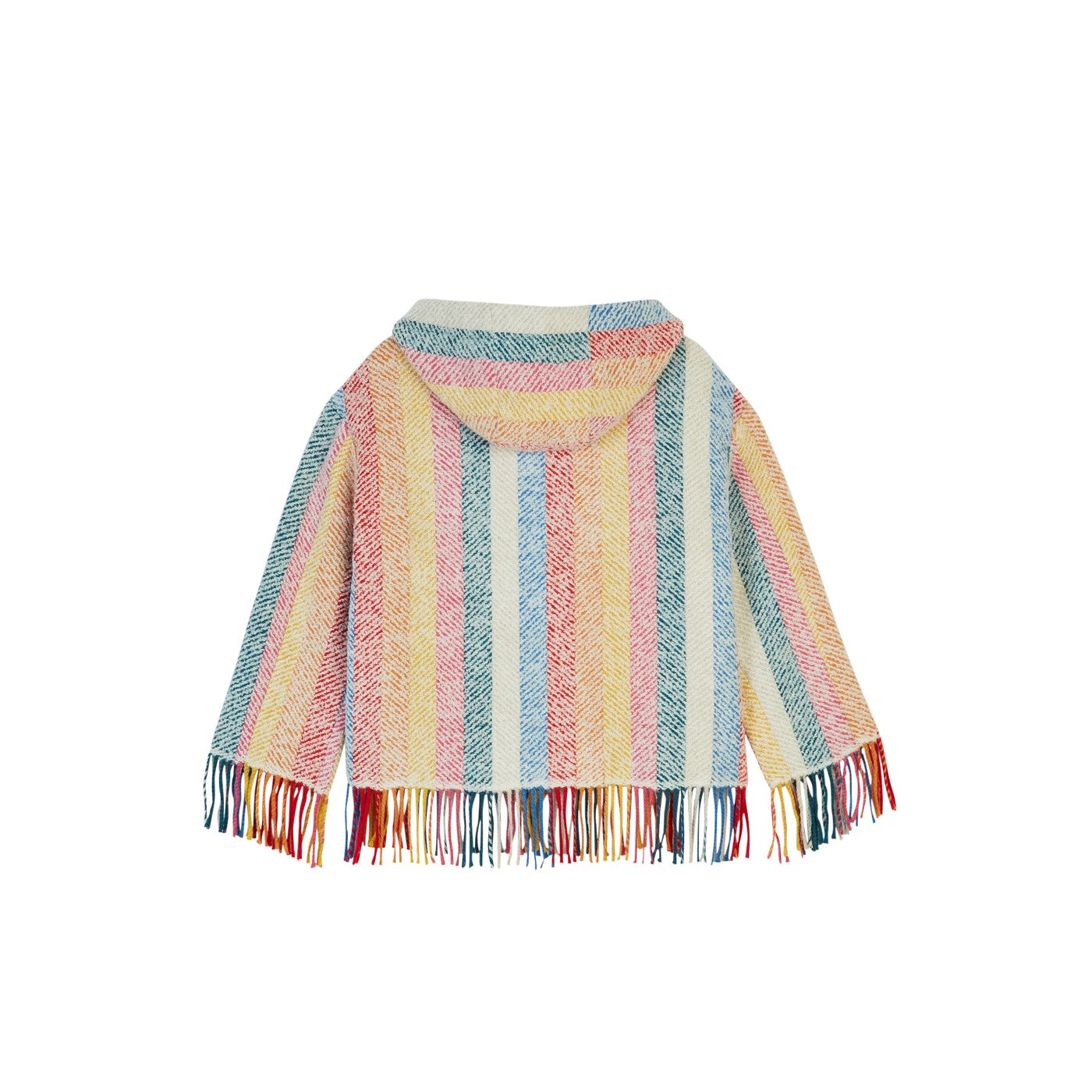 Veste Stripe Blanket Fringe Hooded