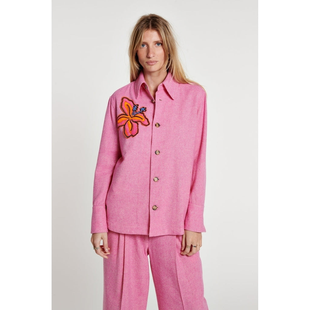 Veste Flower Motif Tweed
