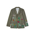 Veste Floral Embroidered Herringbone