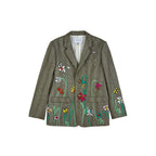 Veste Floral Embroidered Herringbone