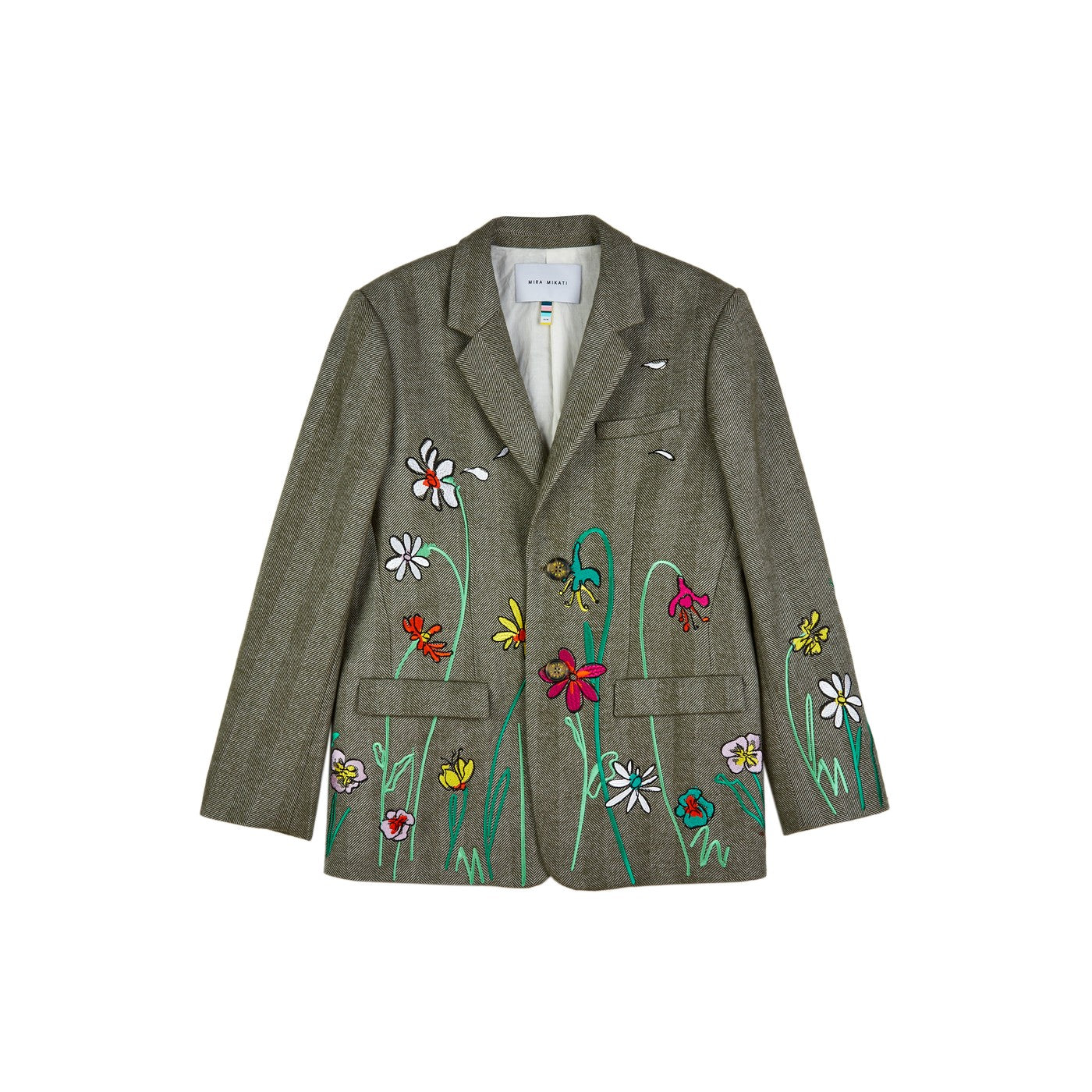 Veste Floral Embroidered Herringbone