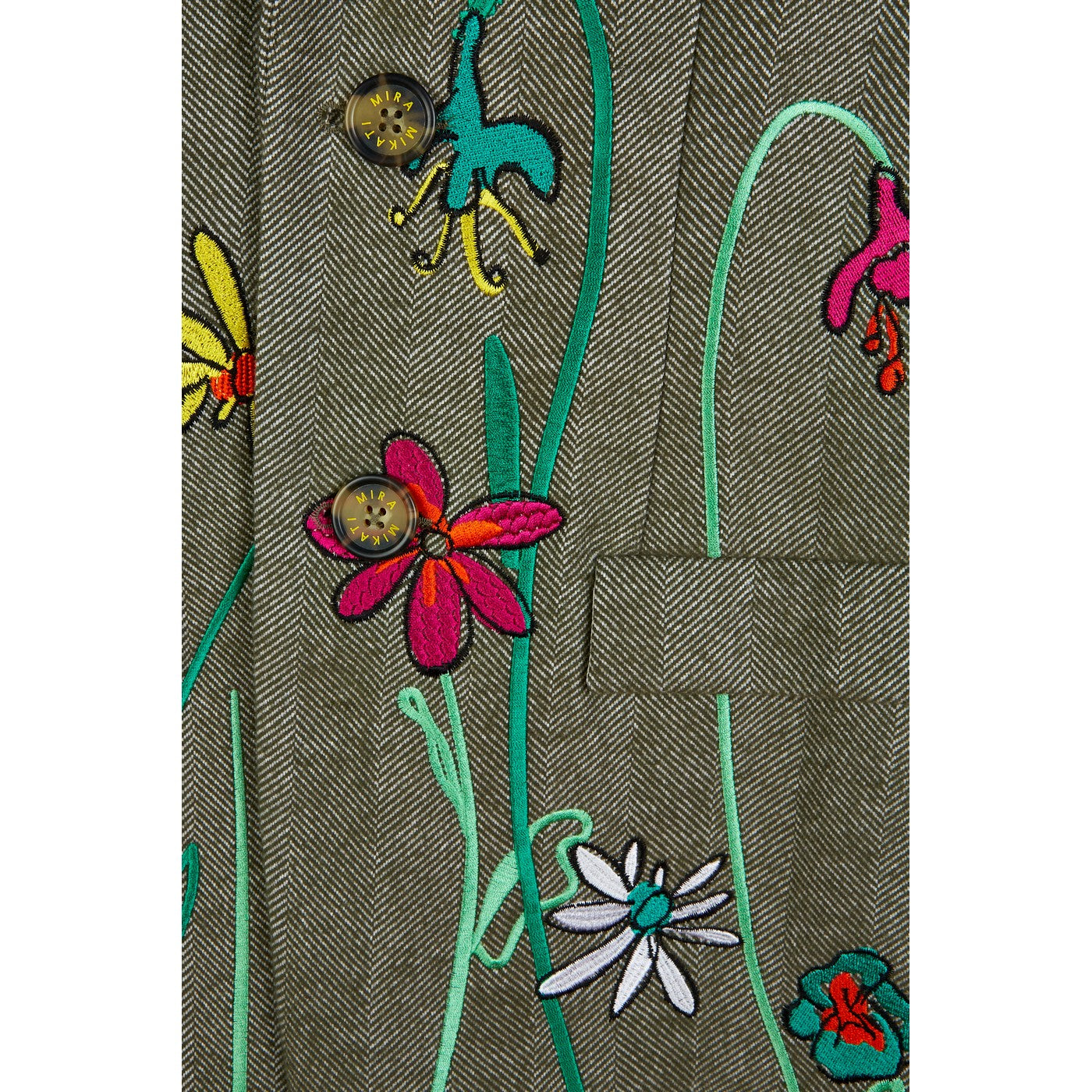 Veste Floral Embroidered Herringbone