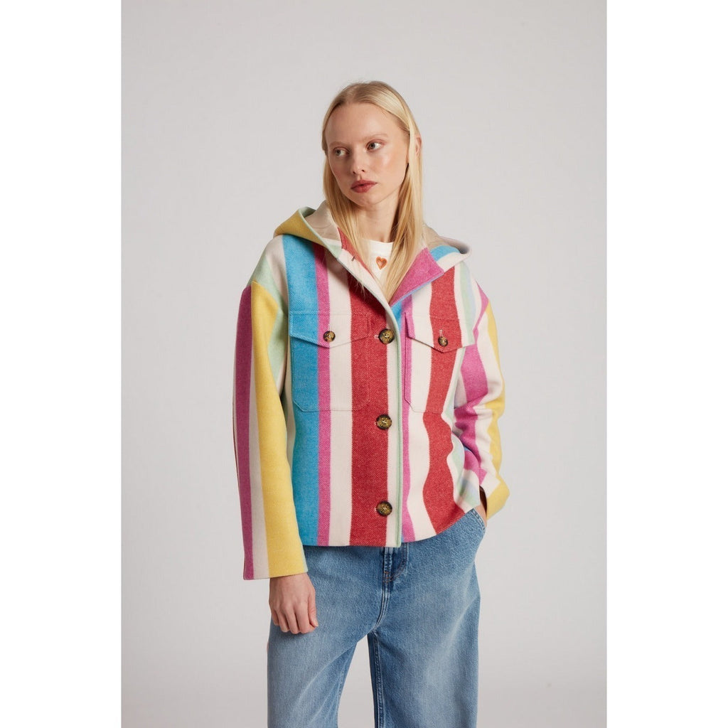 Veste Stripe Hooded Button Down