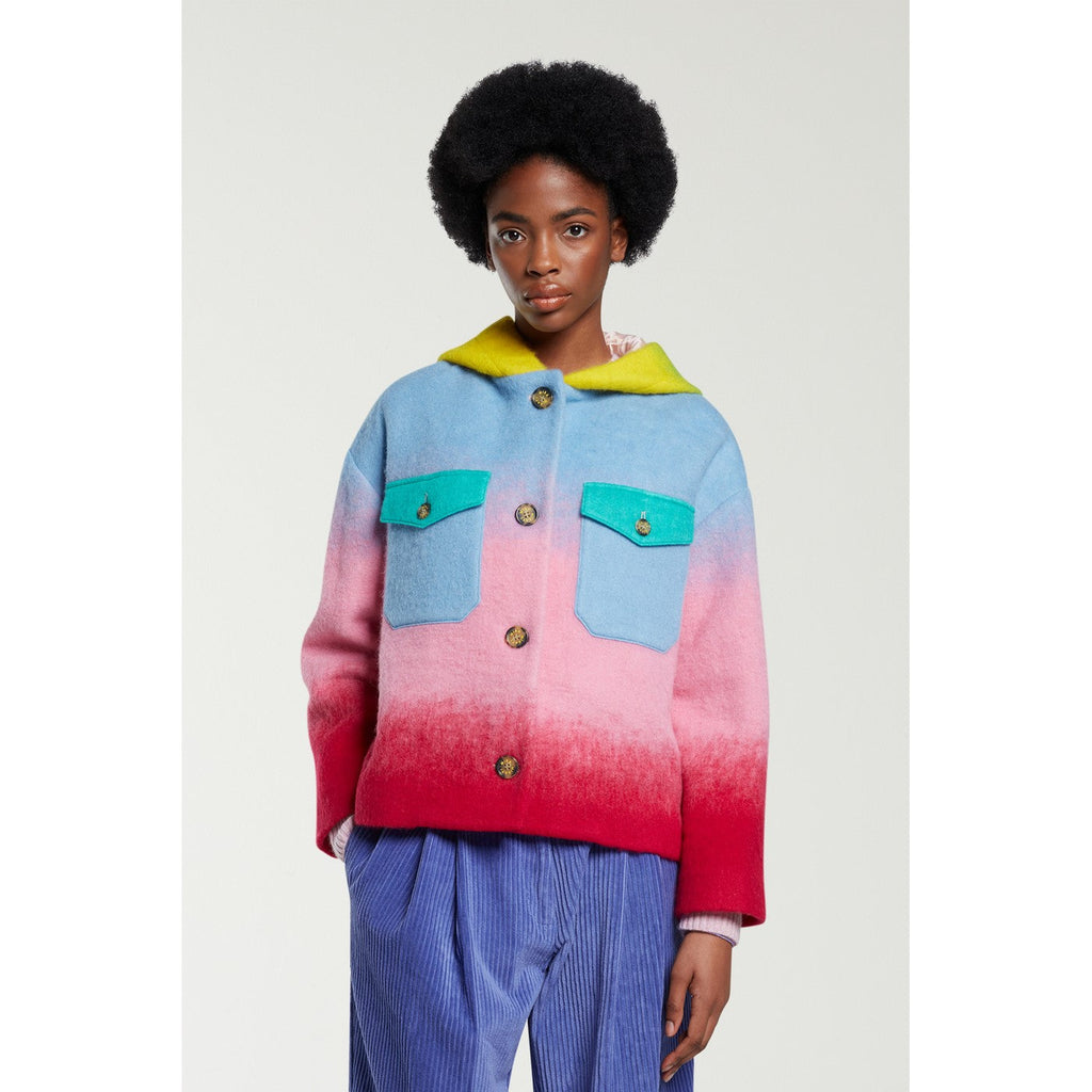Veste Ombre Button Front Hooded
