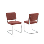 Jack - Lot De 2 Chaises - Tissu Bordeaux