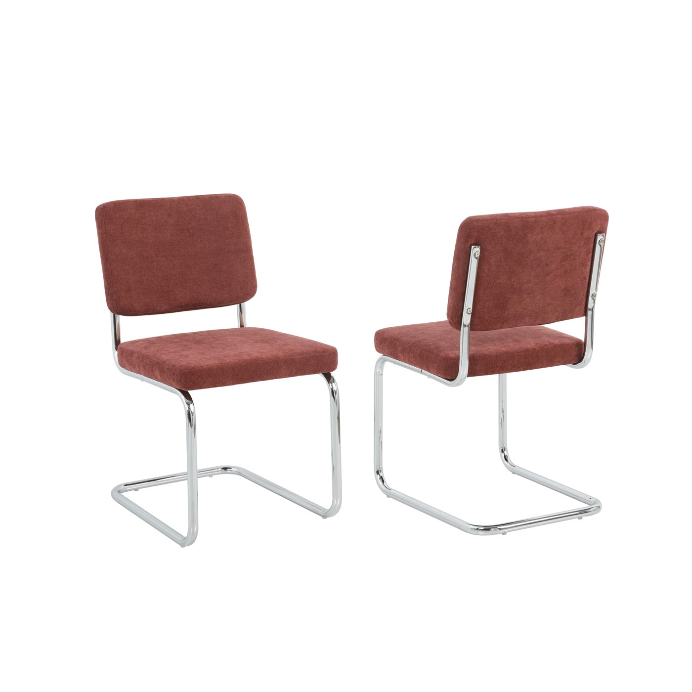 Jack - Lot De 2 Chaises - Tissu Bordeaux
