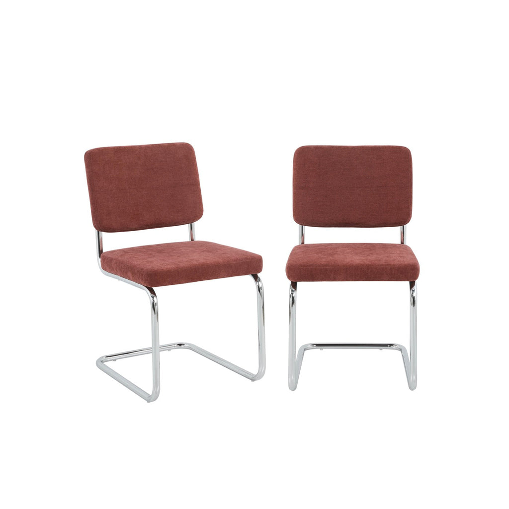 Jack - Lot De 2 Chaises - Tissu Bordeaux