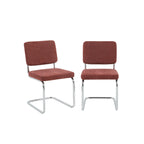 Jack - Lot De 2 Chaises - Tissu Bordeaux
