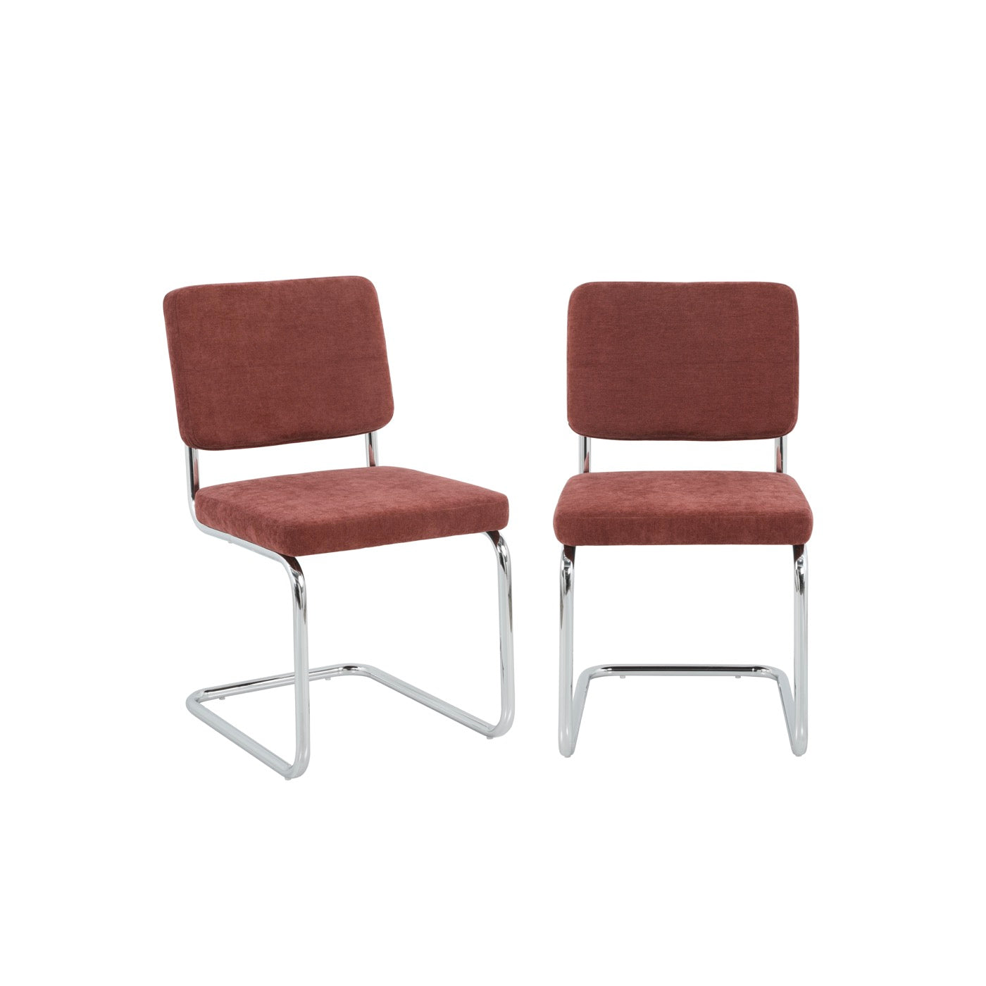 Jack - Lot De 2 Chaises - Tissu Bordeaux