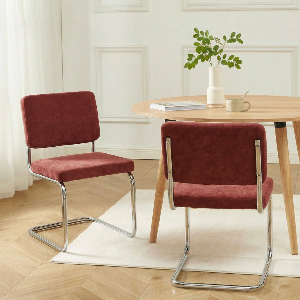 Jack - Lot De 2 Chaises - Tissu Bordeaux