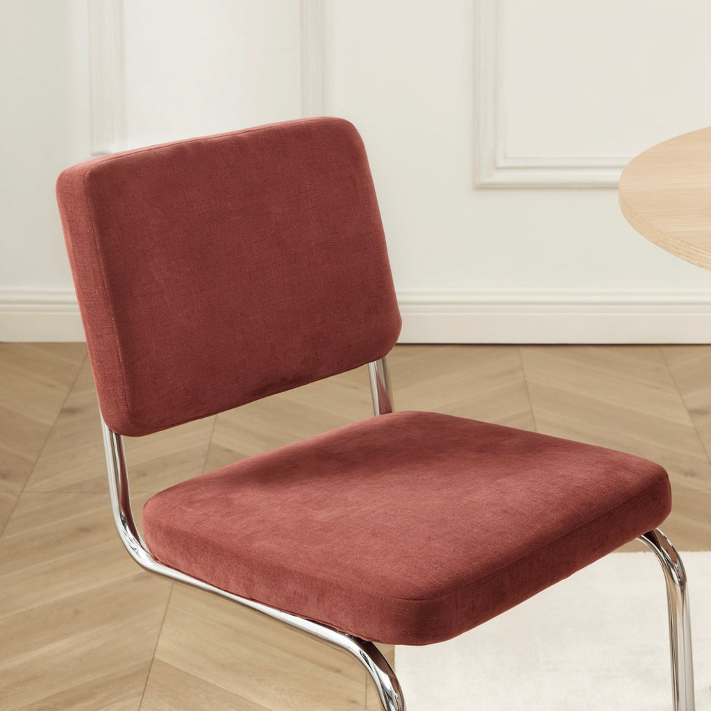 Jack - Lot De 2 Chaises - Tissu Bordeaux