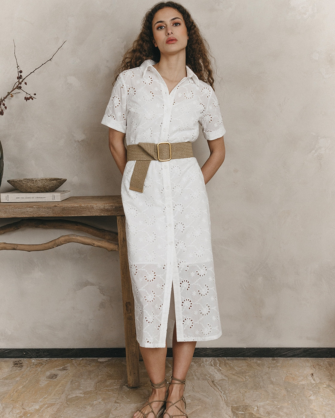 Robe Mi-Longue Jane - Ecru