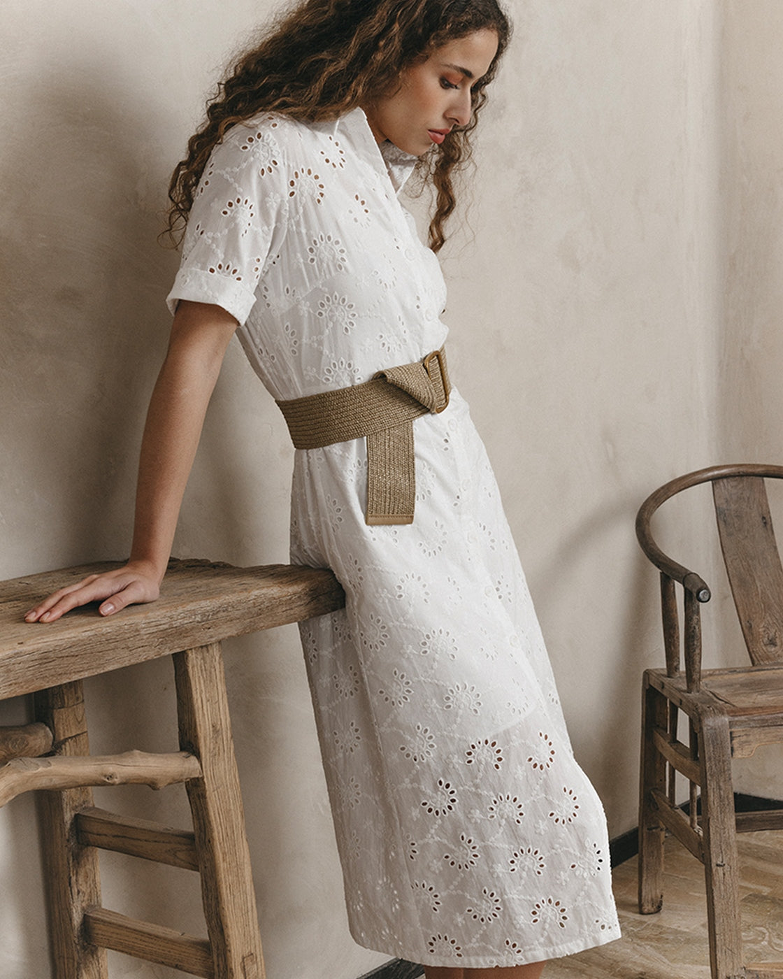 Robe Mi-Longue Jane - Ecru