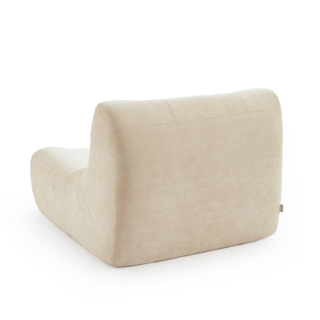 Janis - Chauffeuse Modulable 1 Place - Tissu Chenille - Écru