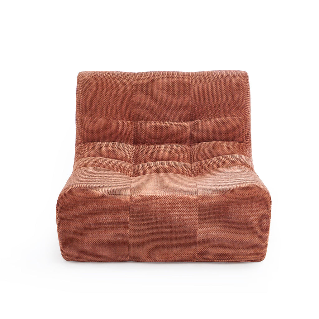 Janis - Chauffeuse Modulable 1 Place - Tissu Chenille - Terracotta