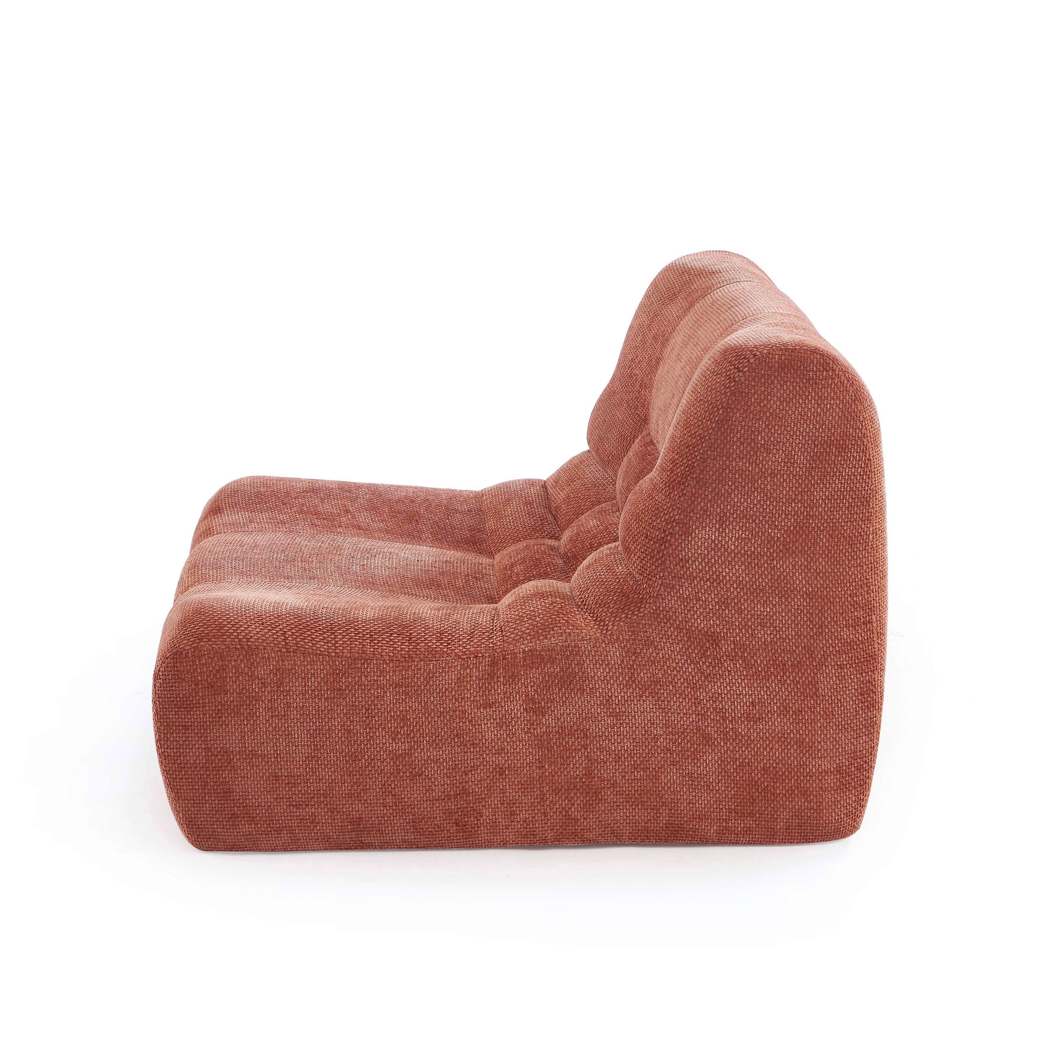 Janis - Chauffeuse Modulable 1 Place - Tissu Chenille - Terracotta