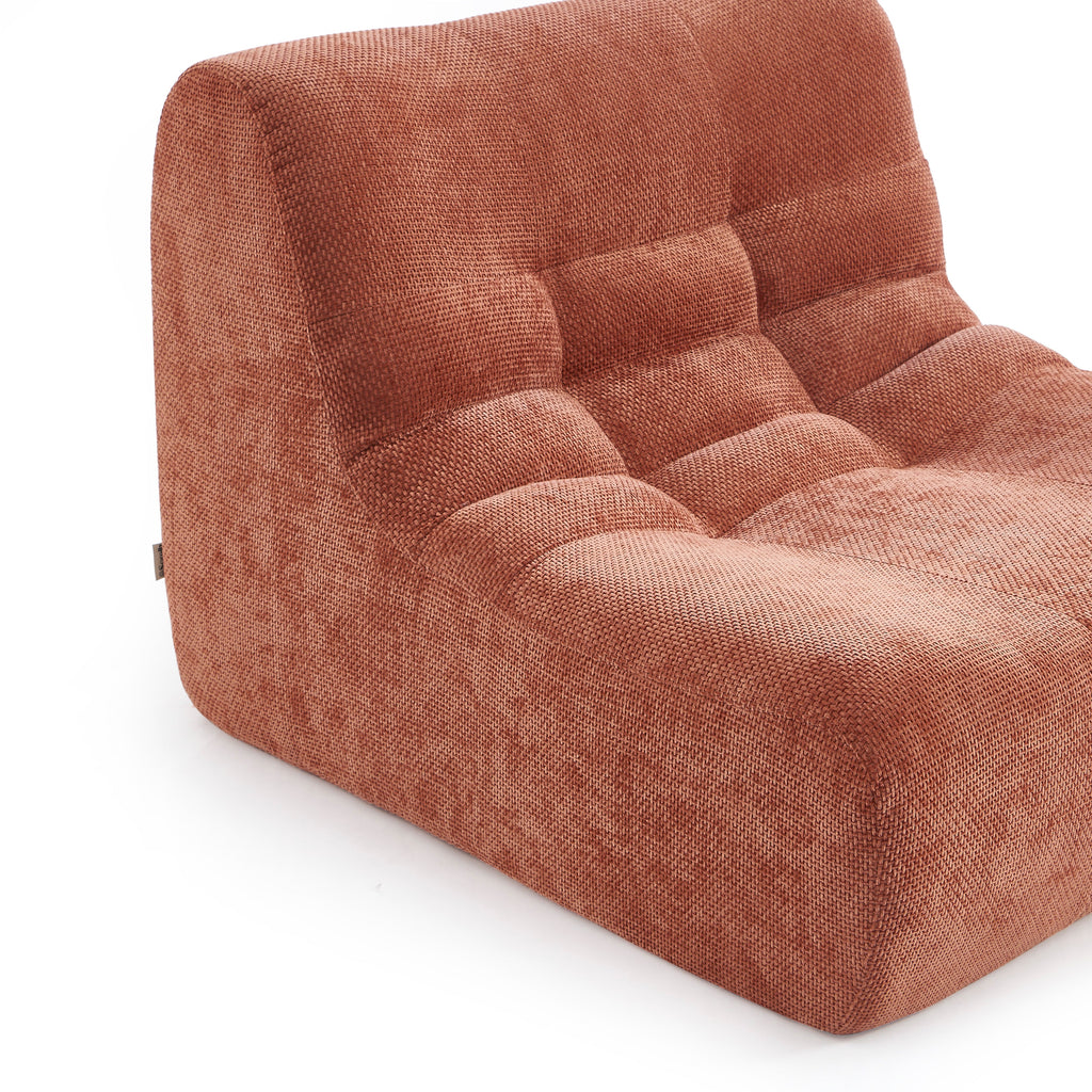 Janis - Chauffeuse Modulable 1 Place - Tissu Chenille - Terracotta