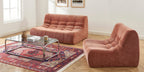 Janis - Chauffeuse Modulable 1 Place - Tissu Chenille - Terracotta