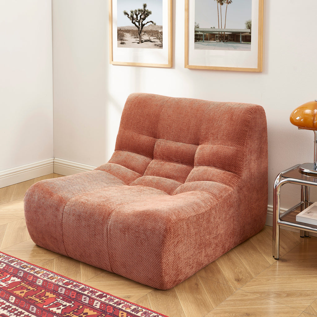 Janis - Chauffeuse Modulable 1 Place - Tissu Chenille - Terracotta