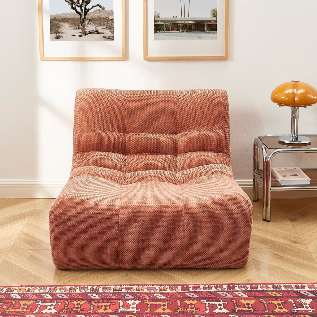 Janis - Chauffeuse Modulable 1 Place - Tissu Chenille - Terracotta