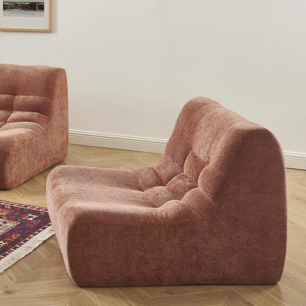 Janis - Chauffeuse Modulable 1 Place - Tissu Chenille - Terracotta