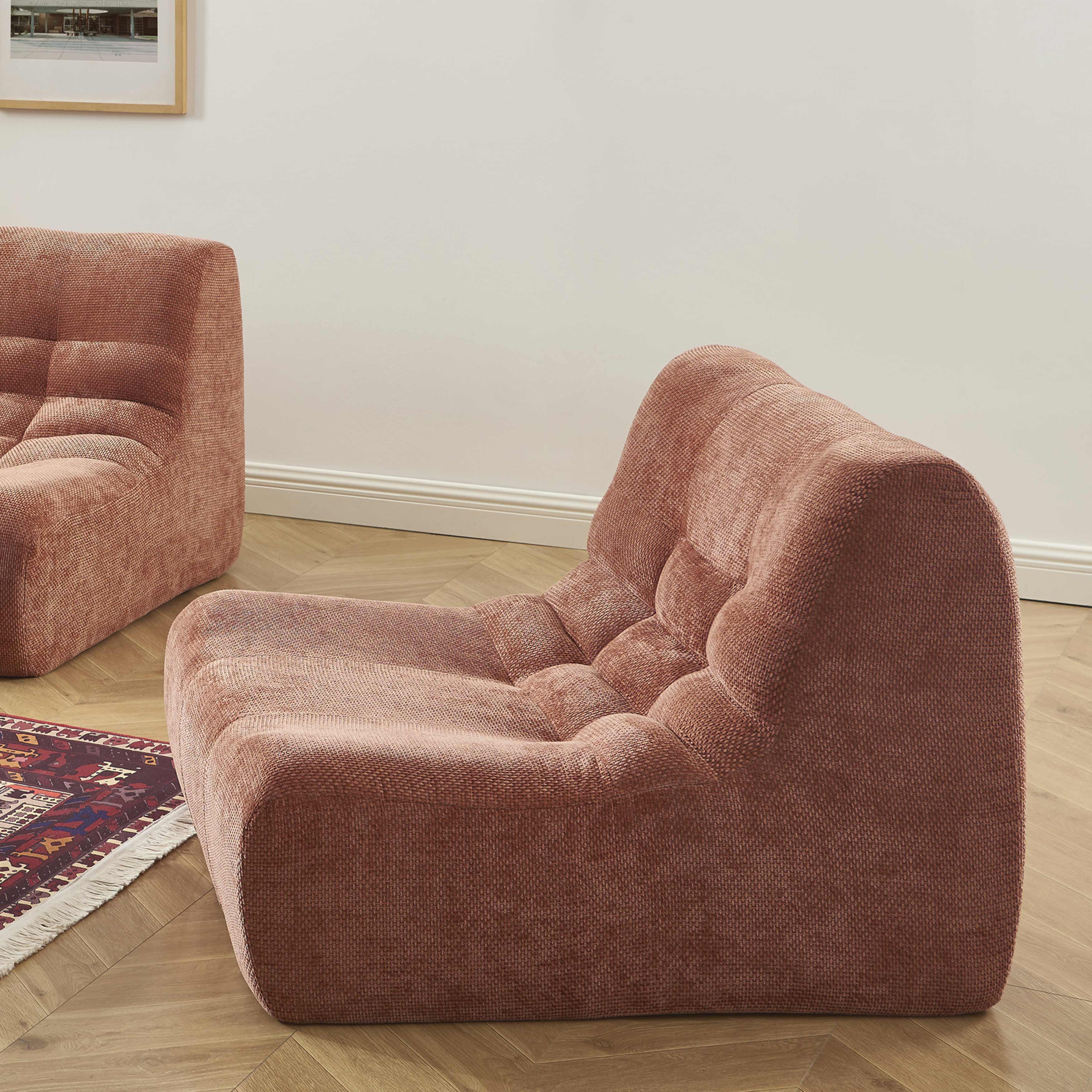 Janis - Chauffeuse Modulable 1 Place - Tissu Chenille - Terracotta